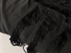Chiffon - sort med frynser